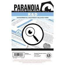 Paranoia RPG The R&D Experimental Equipment Release Form Pad